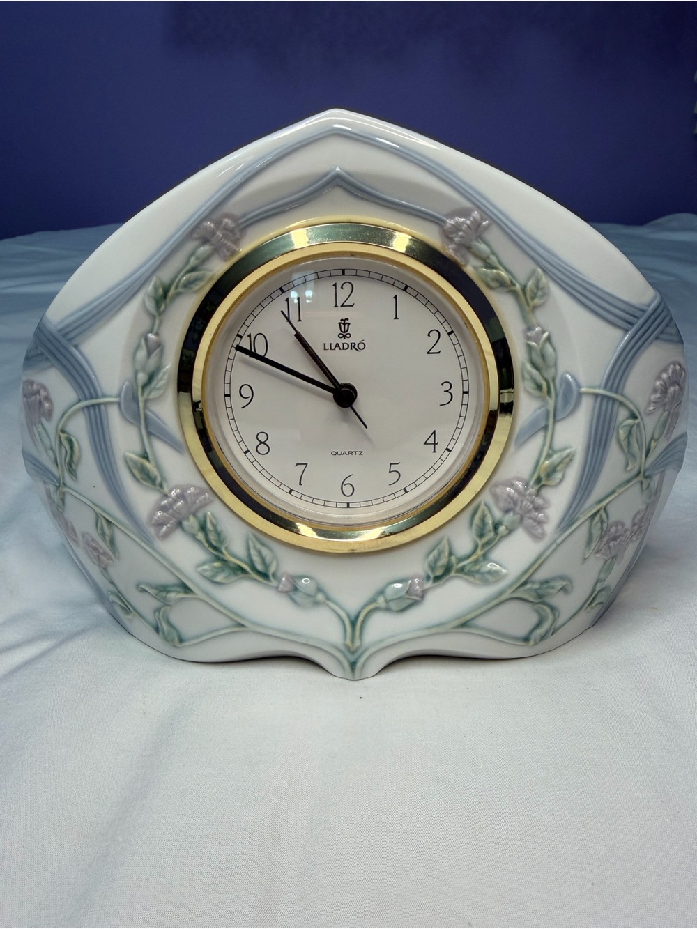 Lladro 1980s Reloj Diamantino Clock Porcelain #5655 Tochigi Move. Works Like New